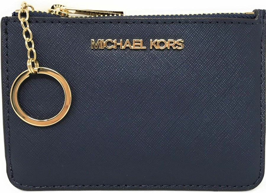 Michael Kors Michael Kors Jet Set Travel Small Top Zip Coin Pouch With Id Holder Saffiano Leather - Multiple Colors!! | Card & ID Cases