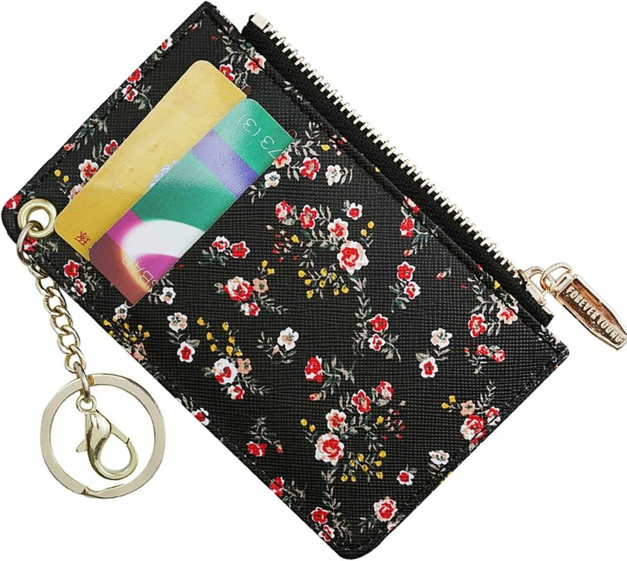 Prometheism Small Wallets For Women Slim Leather Card Case Holder Wallet Coin Change Purse With Keychain | Card & ID Cases