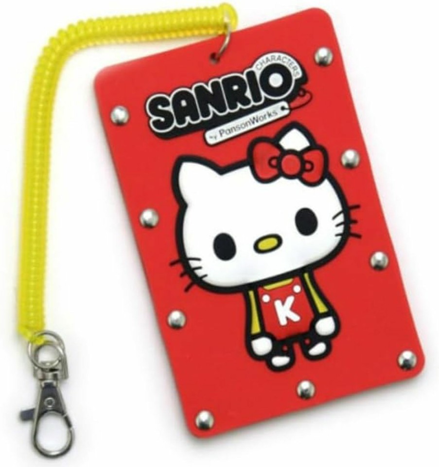 Bandal & Neoul Hello Kitty Hard Card Id Case With Elastic Stretchy Strap - Bus Tag Access Pass Holder - Daily & Travel Japanese Vintage Design Origin | Card & ID Cases