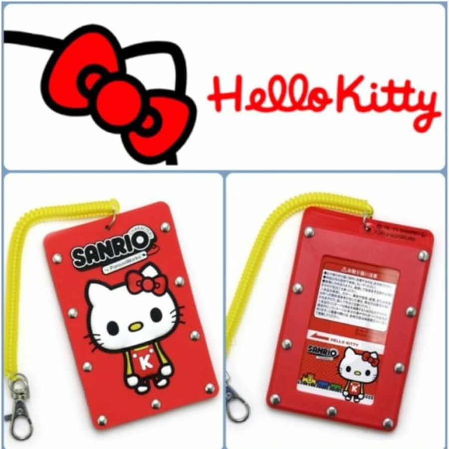 Bandal & Neoul Hello Kitty Hard Card Id Case With Elastic Stretchy Strap - Bus Tag Access Pass Holder - Daily & Travel Japanese Vintage Design Origin | Card & ID Cases