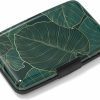 Rimilak Rimilak Aluminuml Credit Card Holder, Mini Credit Card Wallet Rfid Blocking Slim Metal Hard Case For Women Men, Green Plants | Card & ID Cases