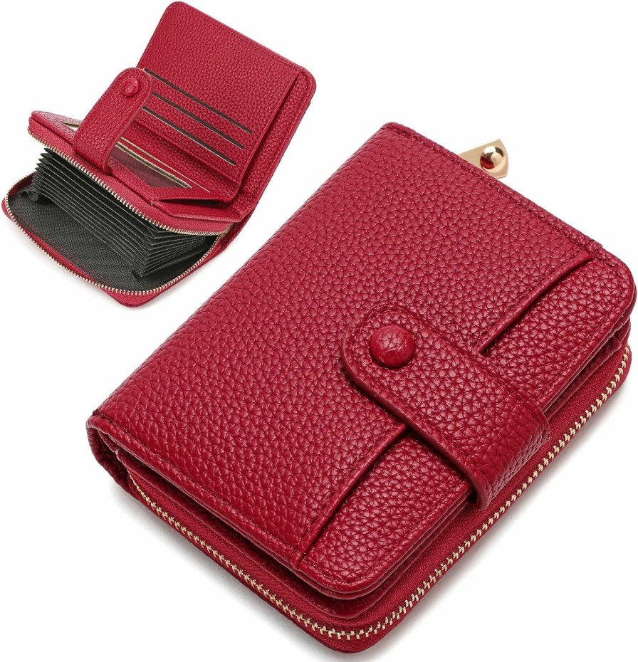 veniee Veniee Credit Card Holder Wallet For Women With Card Case Organizer Design (Red) | Card & ID Cases