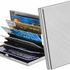 MaxGear Maxgear Credit Card Holder, Metal Card Wallet For Women Or Men, Slim Id Card Holders Rfid Blocking Protector Sleeves Money Clip Business Card Case, Stainless Steel | Card & ID Cases