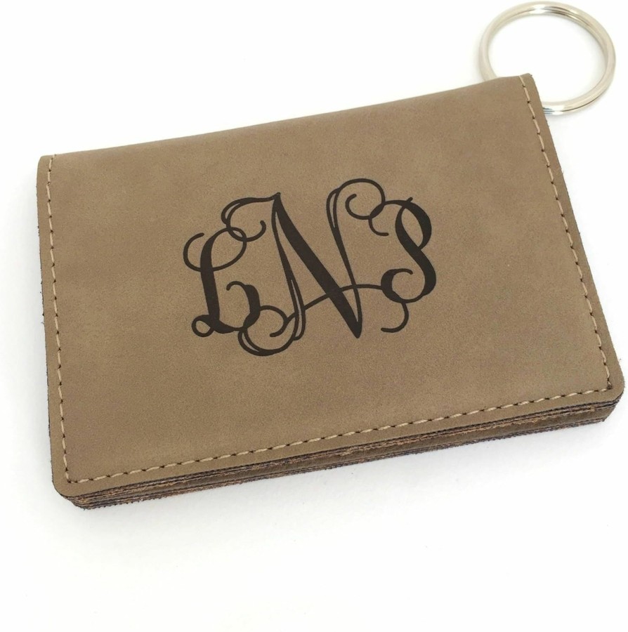 The Personal Exchange Monogram Keychain Wallet Id Holder Faux Leather Personalized | Card & ID Cases