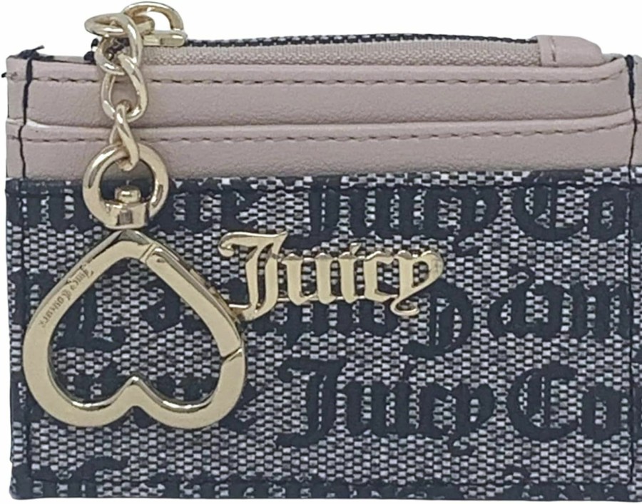 Juicy Couture Juicy Couture Women'S Spring Fling Id Card Case, Black/Beige Sandst, Carry-On-4.5-Inch | Card & ID Cases