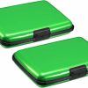 YOKIVE Yokive 2 Pcs Rfid Credit Card Holder, Aluminum Men Women Wallet | Metal Hard Case, Great For Business Cards, Access Cards (Green, 4.3-Inch) | Card & ID Cases