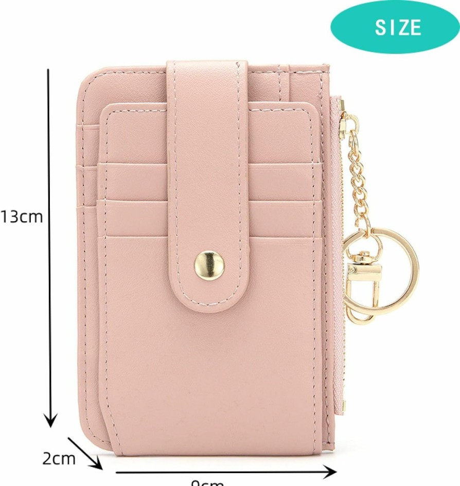 YMreboatr Ymreboatr Women'S Pu Leather Coin Purse, Ultra-Thin Bifold Multi-Card Wallet Protector With Zip Pocket, Keychain, Driver'S Licence Holder, Card Holder | Card & ID Cases