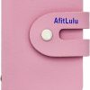 AfitLulu Afitlulu Credit Card Holder For Women, Pu Leather Credit Card Organizer With 26 Card Slots, Portable Card Holder Card Case Snap Closure For Men Women (3.1 * 4.3Inches) (Black) | Card & ID Cases