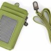 H_Fourteen Genuine Leather Slim Bills & Credit Card Holder Id Card Case Holder Useful Purse With Neck Strap (Limegreen) | Card & ID Cases