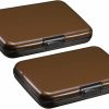 YOKIVE Yokive 2 Pcs Rfid Credit Card Holder, Aluminum Men Women Wallet | Metal Hard Card Case, Great For Business Cards, Access Cards (Brown, 4.3-Inch) | Card & ID Cases