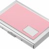 PATIKIL Patikil Rfid Blocking Credit Card Holder, Metal Wallet 6 Slots Pu Leather Men Women Hard Protector Case For Business Card Id Card, Stainless Steel, Pink | Card & ID Cases