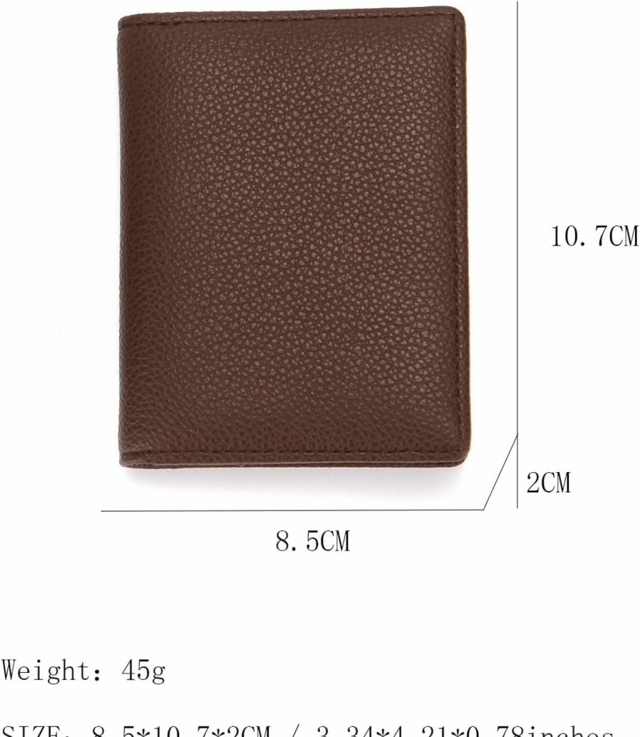 Huyfoig Huyfoig Bifold Minimalist Credit Card Wallet For Women Men - Business Card Holder - Slim Front Pocket Wallet Button(Brown) | Card & ID Cases