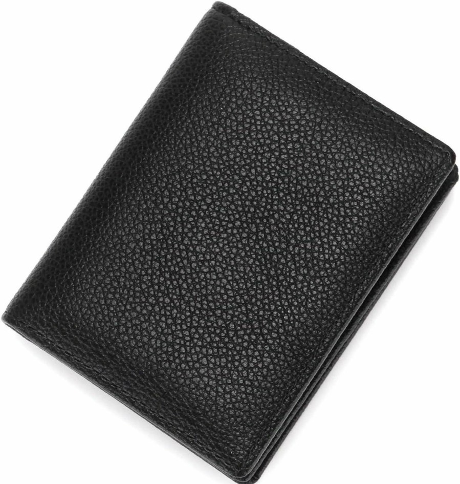 Huyfoig Huyfoig Bifold Minimalist Credit Card Wallet For Women Men - Business Card Holder - Slim Front Pocket Wallet Button (Black) | Card & ID Cases