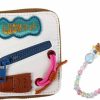 Vctitil Vctitil 1Pcs Women'S Canvas Short Wallet Minimalist Card Bag Paired With 1Pcs Cartoon Astronaut Bear Acrylic Beaded Wristband | Card & ID Cases