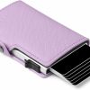 Conceal Plus Card Blocr Credit Card Wallet For Women, Slim Minimalist Womens Rfid Blocking Wallet, Womens Card Holder Wallet In Soft Pink Pu Saffiano | Card & ID Cases