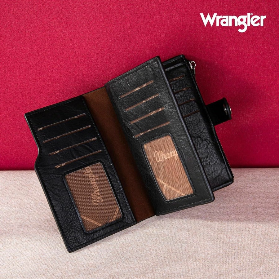 Wrangler Wrangler Small Wallets For Women Leather Slim Bifold Ladies Mini Purse Credit Card Holder,B2B-Wg119-W002Kh | Card & ID Cases