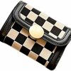 Leheybia Leheybia 1 Pcs Checkered Wallet Checker Card Bag Card Holder Wallet Card Holder Wallet Wallet For Woman(Coffee, Black And White) (Coffee) | Card & ID Cases