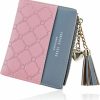 WisePoint Wisepoint Women'S Wallets, Pu Leather Credit Card Holder Portable Slim Wallet For Women, Large Capacity Credit Card Wallet With Pendant For Id Cards, Credit Cards, Cashes, Coin (Pink) | Card & ID Cases