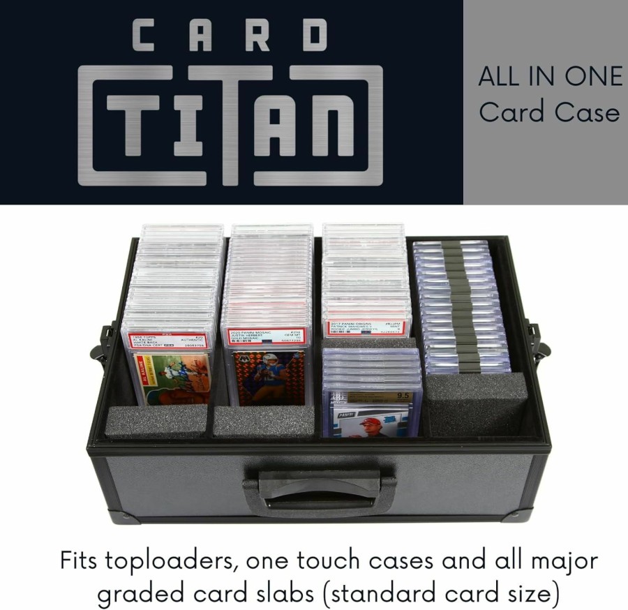 Card Titan Card Titan Graded Trading Card Storage Box - Screwdown And One Touch Card Holder Sports Card Case With Removable Lid And Latch - Fits Psa And Bgs Graded Slabbed Cards | Card & ID Cases