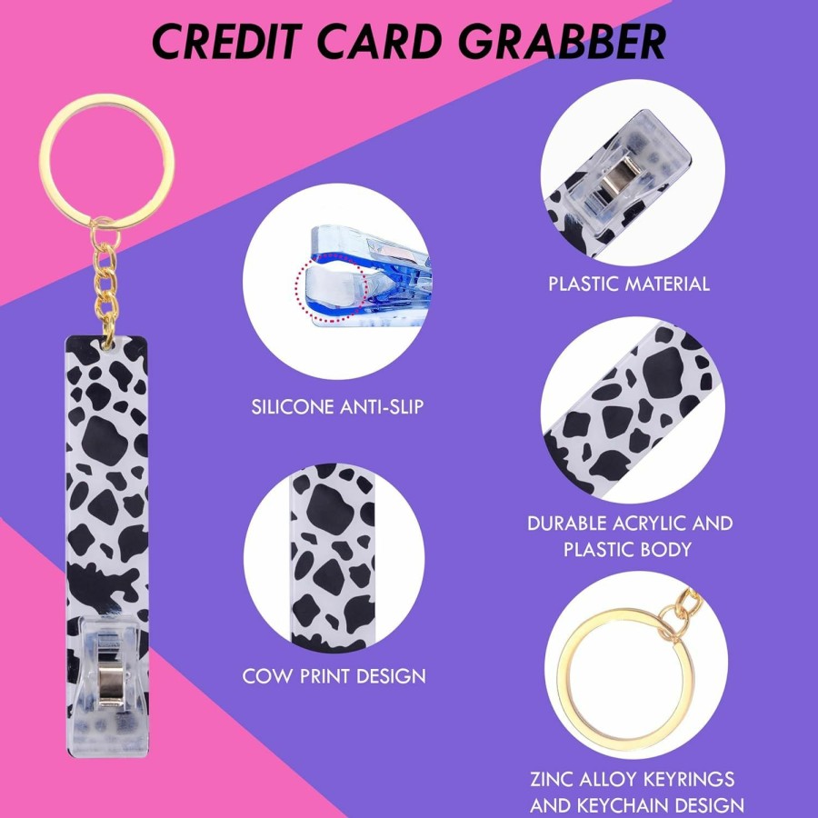 ANHBKAR Anhbkar 3Pcs Credit Card Grabber For Long Nails Keychain, Card Puller Acrylic Material, Debit Card Grabber For Women Girls | Card & ID Cases