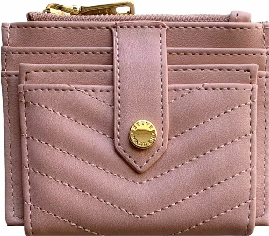 Steve Madden Steve Madden Smooth Quilted Card Case Wallet (Blush) | Card & ID Cases