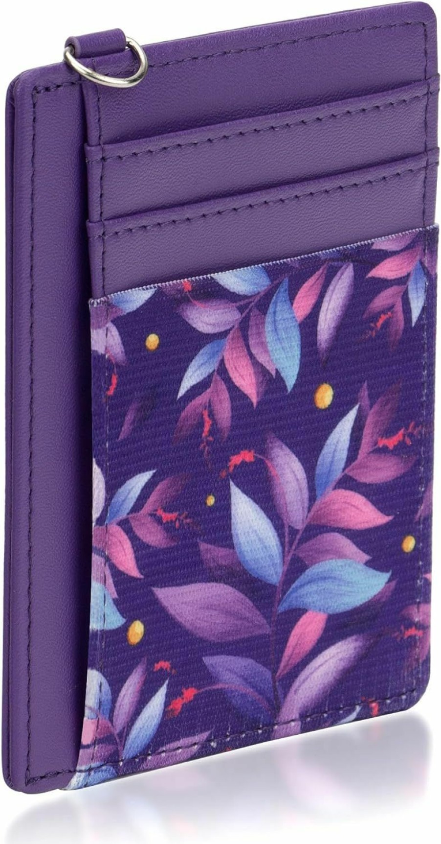 yuanhengli Yuanhengli Credit Card Holder Wallet For Women Slim Minimalist Rfid Blocking Leather Credit Card Holder Wallet Front Pocket (Purple) | Card & ID Cases