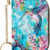 AIRMORS Airmors Womens Credit Card Holder Wallet Zipper Leather Card Case Rfid Blocking Keychain (A Van Gogh The Starry Night) | Card & ID Cases