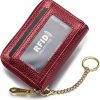 Tapp Collections Tapp Collections Rfid Credit Card Holder, Small Leather Zipper Card Case Wallet With Id Window & Detachable Keychain - Black | Card & ID Cases