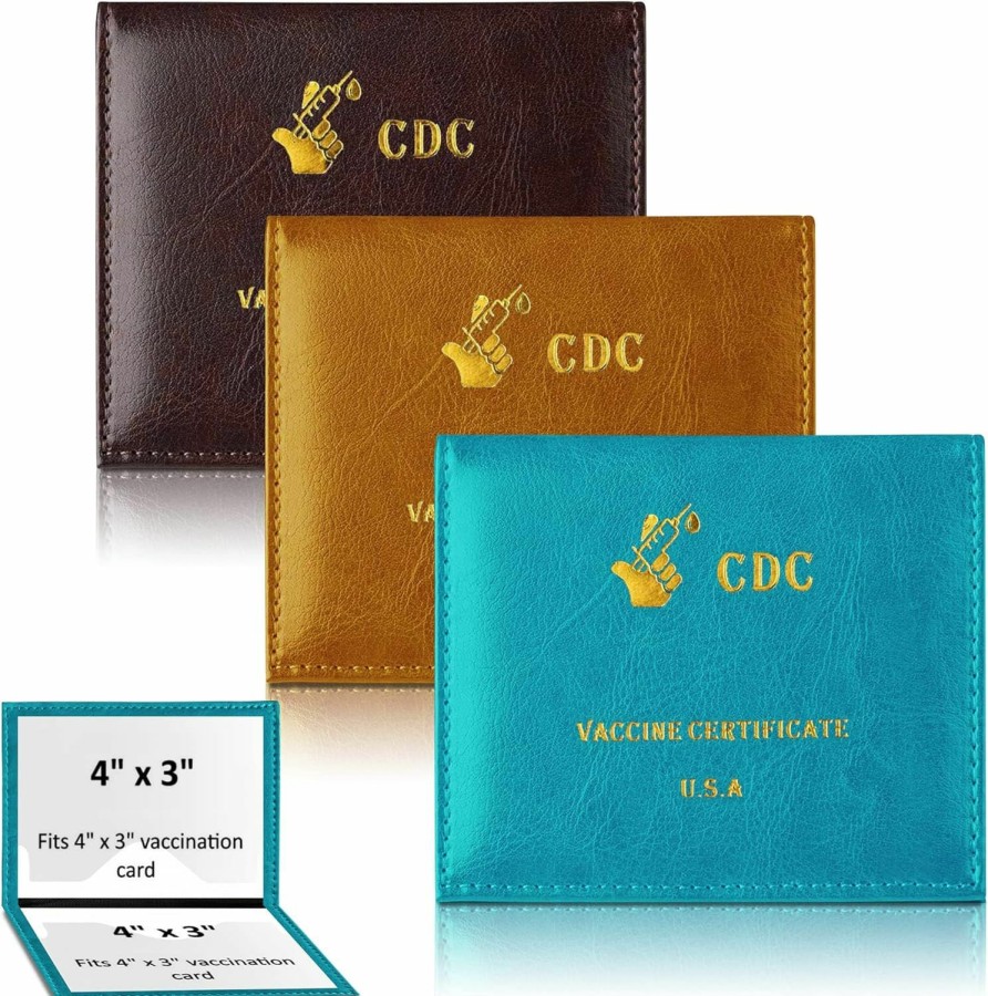 Ciana Covid Vaccine Card Holder Pack Of 3 (4 X 3 Inches) Faux Leather Vaccine Card Protector Waterproof (Unicorn Theme - Set 6) | Card & ID Cases