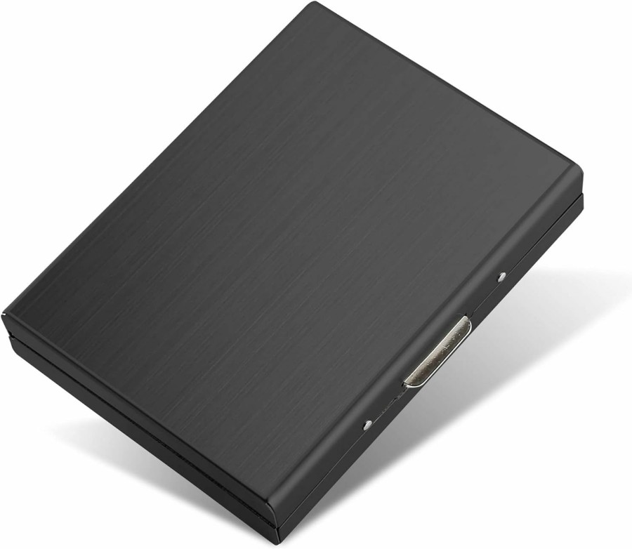 YILANDI Yilandi Rfid Blocking Credit Card Holder Slim Metal Credit Card Wallets Stainless Steel Card Case Portable Business Card Organizer For Women Or Men (Black),Mcc-0716 | Card & ID Cases