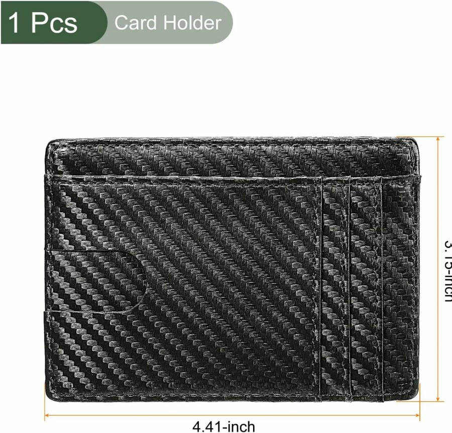 YOKIVE Yokive Rfid Card Holder, Pu Leather Wallet Slim | Cards Protection, Great For Business Cards, Access Cards (Black, 4.41-Inch) | Card & ID Cases