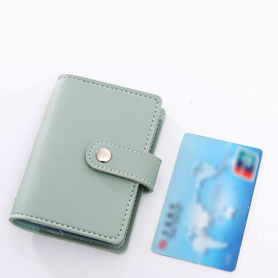 Teensery Teensery Rfid Blocking Credit Card Holder Pu Leather Credit Card Case Organizer With 26 Slots For Women (Green) | Card & ID Cases