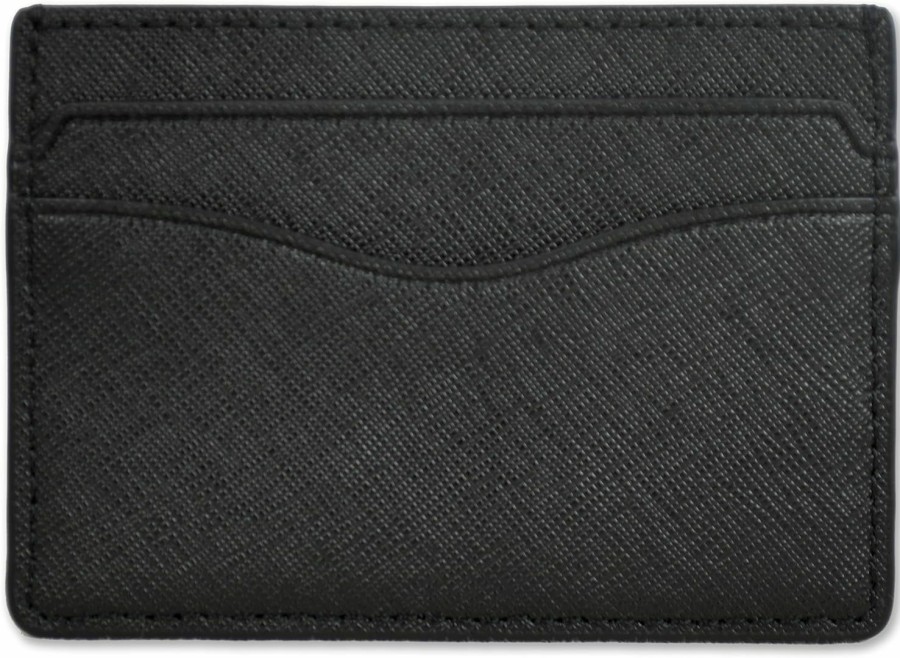 Tory Burch Tory Burch Womens 136101 Saffiano Leather Emerson Slim Card Case Wallet, (001 Black) | Card & ID Cases