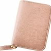 SHONDE Shonde Womens Credit Card Holder Small Ladies Wallet With Stainless Steel Zipper Genuine Leather Wallets Case For Women Girls (Pink) | Card & ID Cases