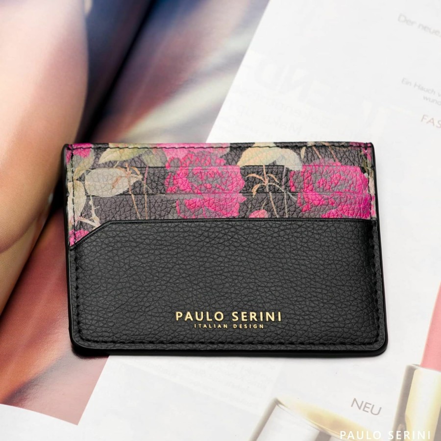 PAULO SERINI Paulo Serini Card Holder For Men & Women - Card Case Uni With 6 Card Slots & Compartment For Bills - Slim Wallet Vegan Leather | Card & ID Cases