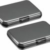 YOKIVE Yokive 2 Pcs Rfid Credit Card Holder, Aluminum Men Women Wallet | Metal Hard Card Case, Great For Business Cards, Access Cards (Gray, 4.3-Inch) | Card & ID Cases