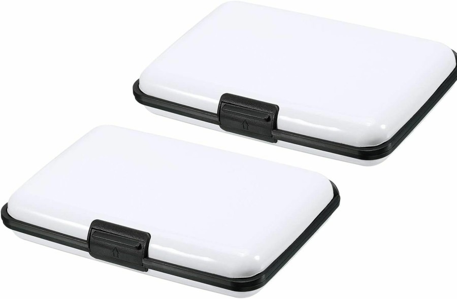 PATIKIL Patikil Mini Rfid Wallet Credit Card Holder, 2 Pack Aluminum Purse 6 Slots Case For Business Card Id Card, White | Card & ID Cases