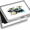 Lunarable Lunarable Drums Card Holder, Rock And Roll Concert Drummer, Metal Card Wallet | Card & ID Cases