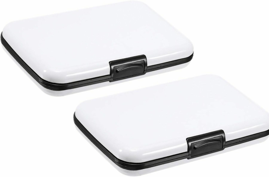 YOKIVE Yokive 2 Pcs Rfid Credit Card Holder, Aluminum Men Women Wallet | Metal Hard Card Case, Great For Business Cards, Access Cards (White, 4.3-Inch) | Card & ID Cases