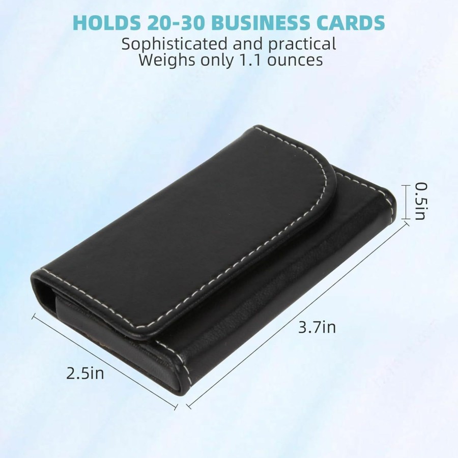 YURU Yuru Minimalist Business Card Holder, Rfid Blocking Wallet, Sheepskin Wallet With Magnetic Closure, Slim Credit Card Wallet, For Home, Office And Business (Black) | Card & ID Cases