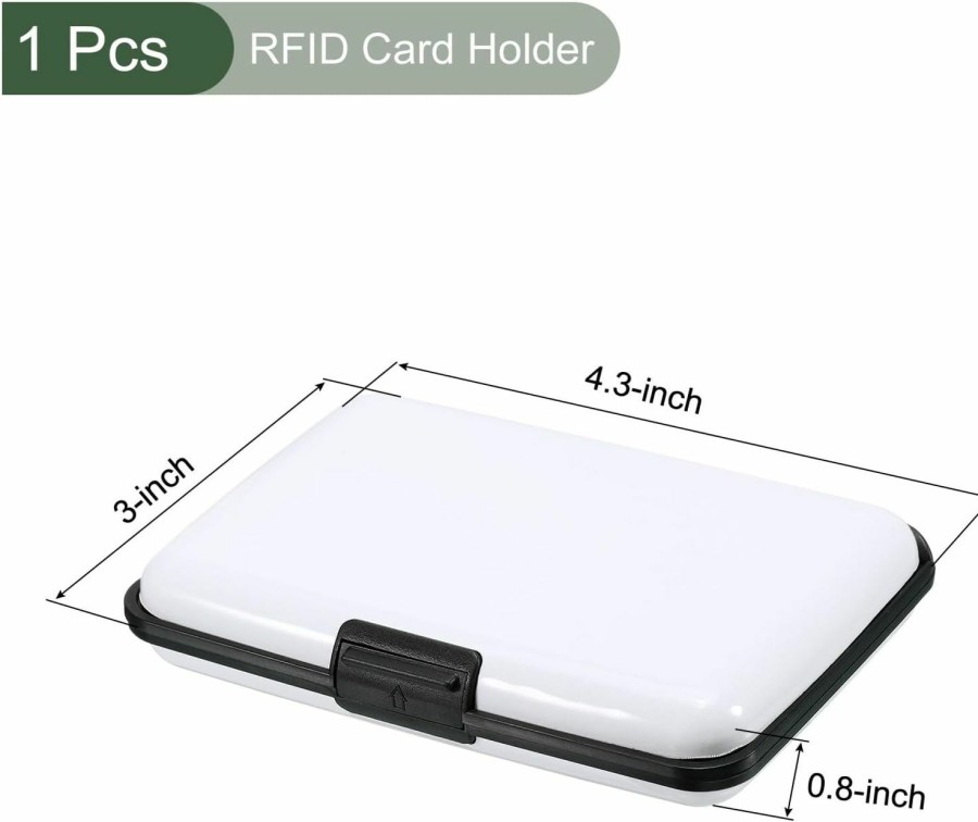 YOKIVE Yokive 1 Pcs Rfid Credit Card Holder, Aluminum Men Women Wallet | Metal Hard Case, Great For Business Cards, Access Cards (White, 4.3-Inch) | Card & ID Cases