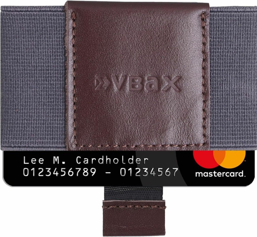 VBAX Vbax Elastic Wallet - Small Minimalists Slim Front Pocket Credit Card Holder For Men & Women (Black, Genuine Soft Leather) | Card & ID Cases