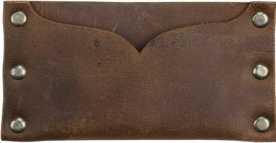 Hide & Drink Hide & Drink, Leather Riveted Card Holder, Holds Up To 3 Cards, Cash Organizer, Accessories, Handmade Includes 101 Year Warranty :: Bourbon Brown | Card & ID Cases