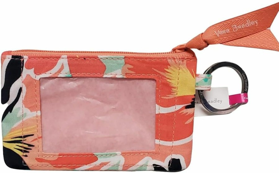 Vera Bradley Vera Bradley Zip Id Case (Rain Forest Lily Coral, One Size) | Card & ID Cases