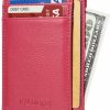 KALMORE Kalmore Uni-Adult'S Petite Credit Card Holder Leather Slim Minimalist Wallet, Rose, Classic | Card & ID Cases