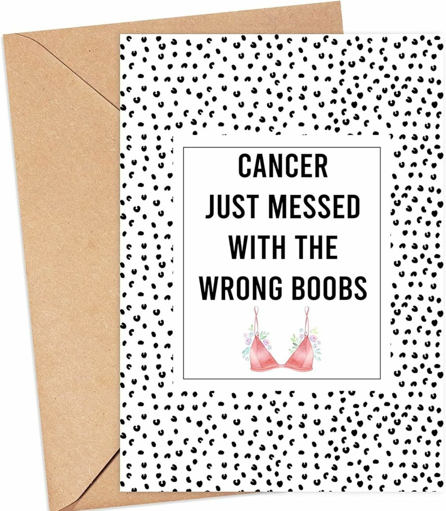 Walzzoo Breast Cancer Gifts - Funny Cancer Card - Cancer Gifts For Women Get Well Card For Her Breast Cancer Humor Get Well Soon Cancer Card For Women | Card & ID Cases