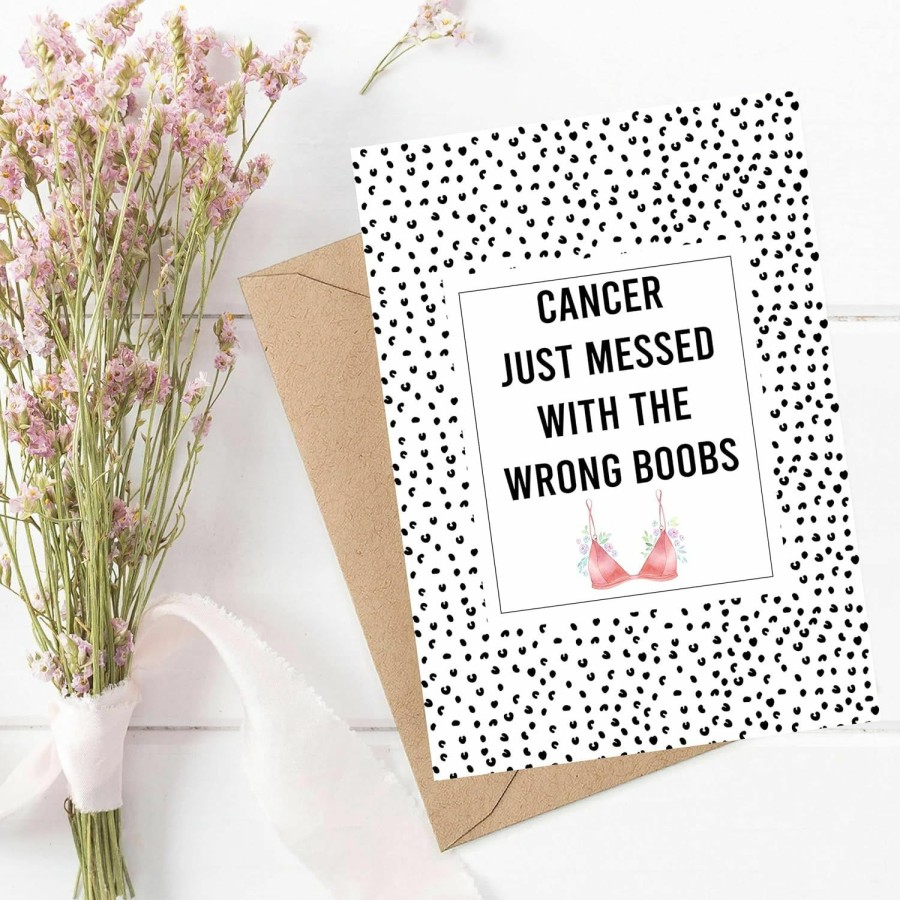 Walzzoo Breast Cancer Gifts - Funny Cancer Card - Cancer Gifts For Women Get Well Card For Her Breast Cancer Humor Get Well Soon Cancer Card For Women | Card & ID Cases