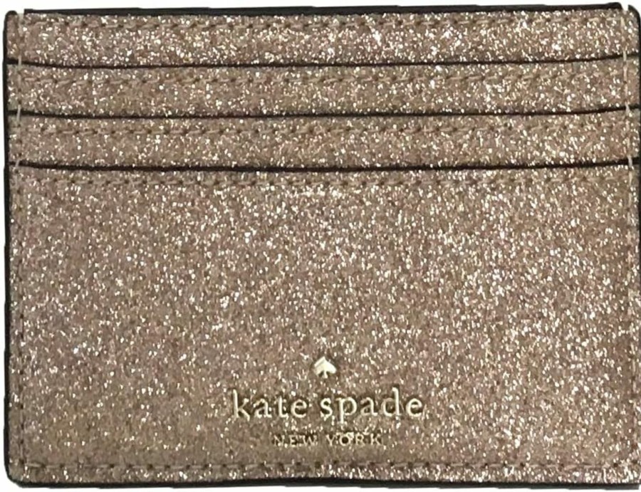 Kate Spade New York Kate Spade Joeley Tinsel Glitter Slim Card Case Gift Boxed (Black) | Card & ID Cases