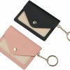 zaoalife Zaoalife 2Pcs Ultra-Thin Mini Pouch Card Holder With Key Chain, Candy Color Small Cards Container Id Holders Package Leather Wallet Purse | Card & ID Cases