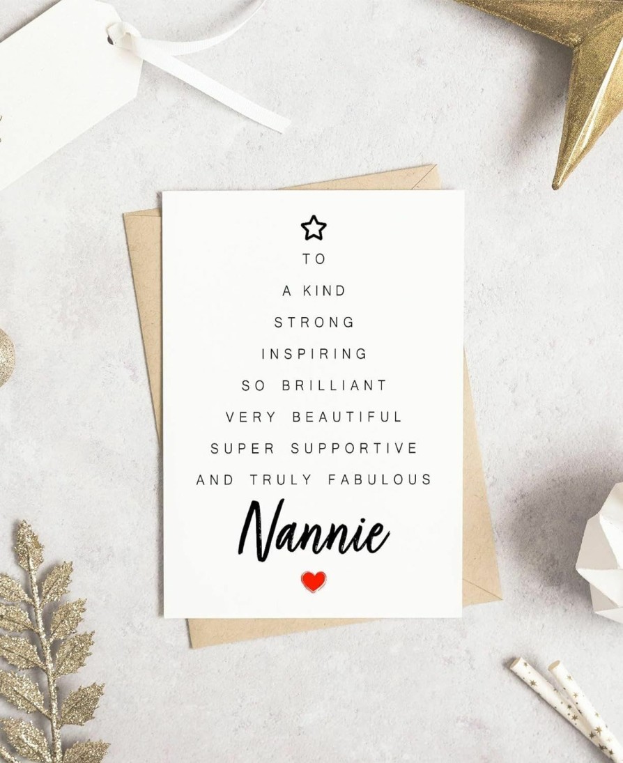 SpokenUSGifts Nannie Merry Christmas Card - Christmas Card Gift For Nannie - Xmas Holiday Nannie Card - Mother'S Day Gifts - Christmas Gifts - Womens Christmas Card | Card & ID Cases